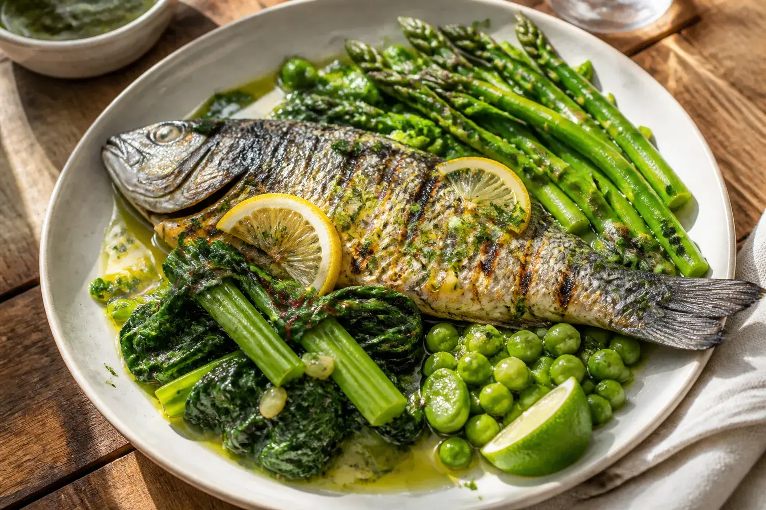 Pescado y verdura verde para consolidar hábitos